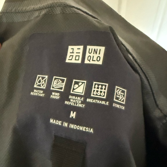 UNIQLO Navy Blue Windbreaker Hooded Blocktech Long Rain Jacket Coat in Medium - Picture 3 of 11